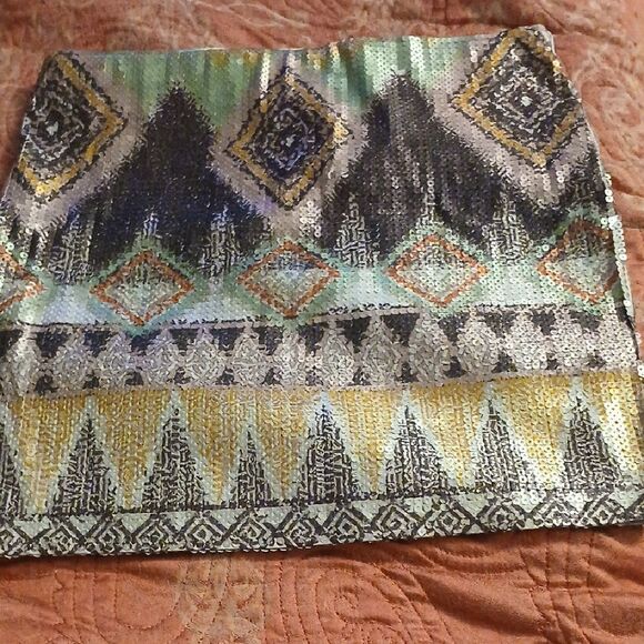 Colorful Geometric Sequin Skirt - Picture 1 of 4